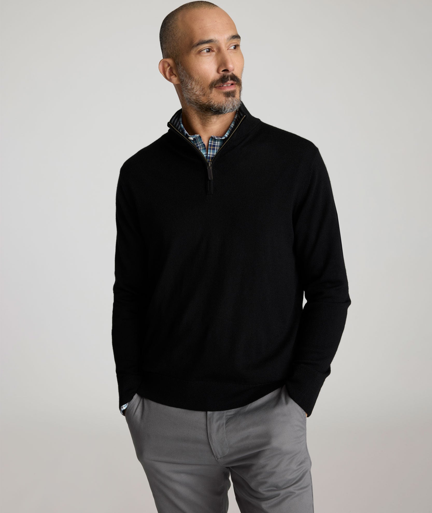 Merino Wool Quarter-Zip Sweater